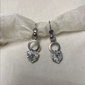 Sorrelli Elegant Silver Drop Earrings with Crystal Accents